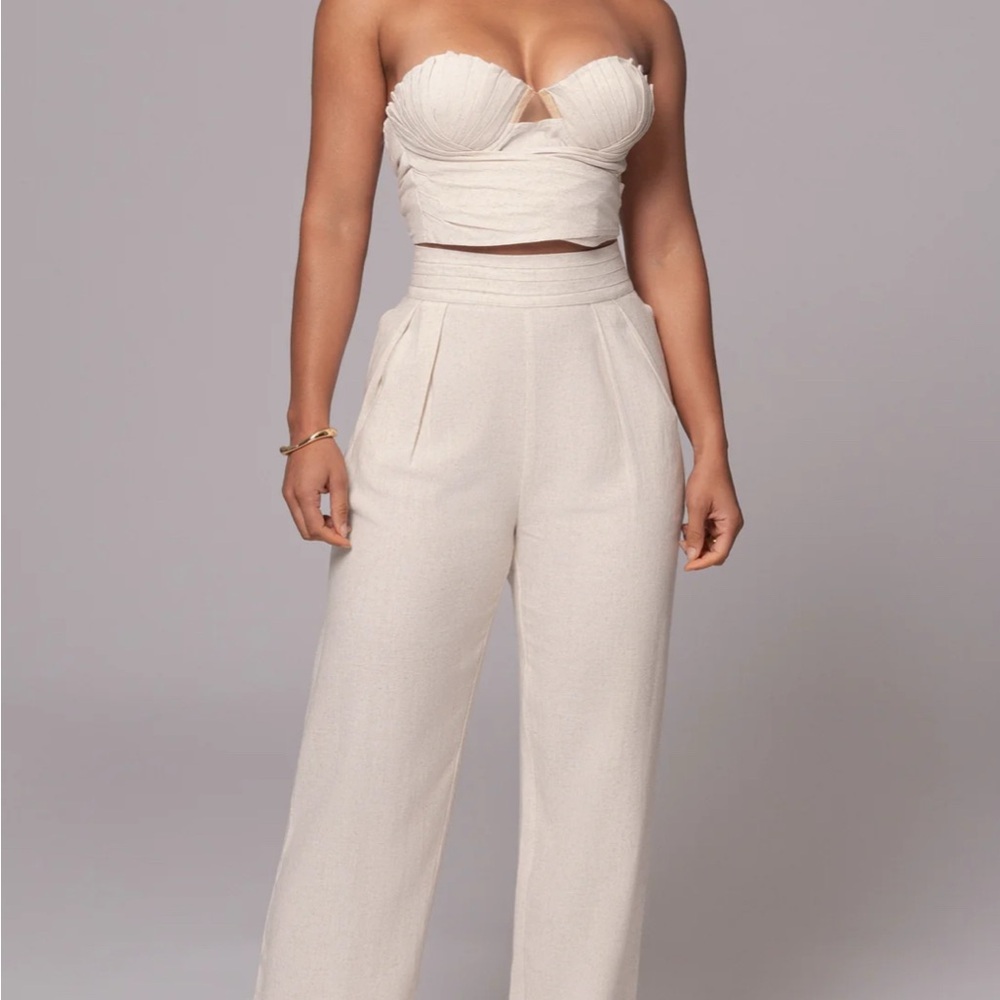 JLUXLABEL Cream Wide Leg Women's Pants